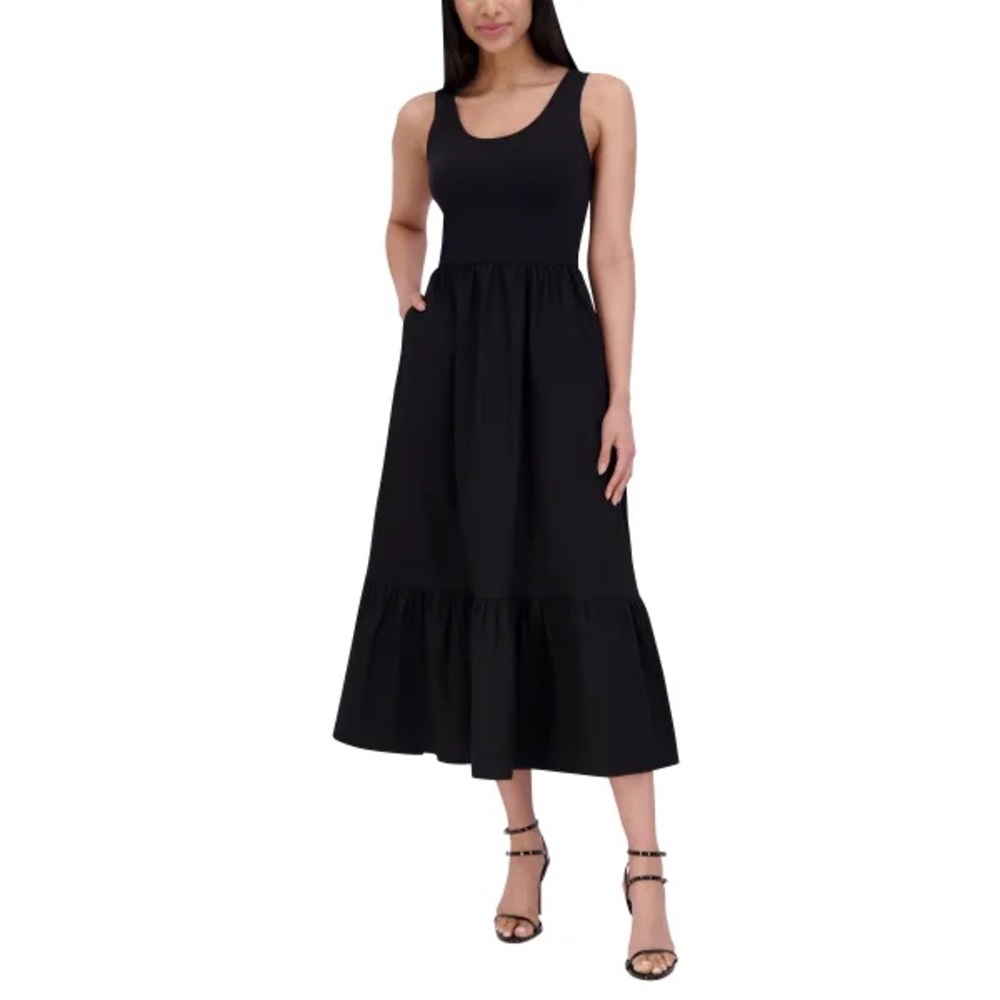 STEVE MADDEN Cotton Scoop Neck Maxi Summer Dress White Sleeveless NWT